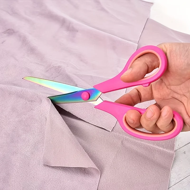 Handmade Multifunctional Scissors with Sharp Titanium Coated Stainless Steel Blades Soft Rubber Handles for Comfortable Use