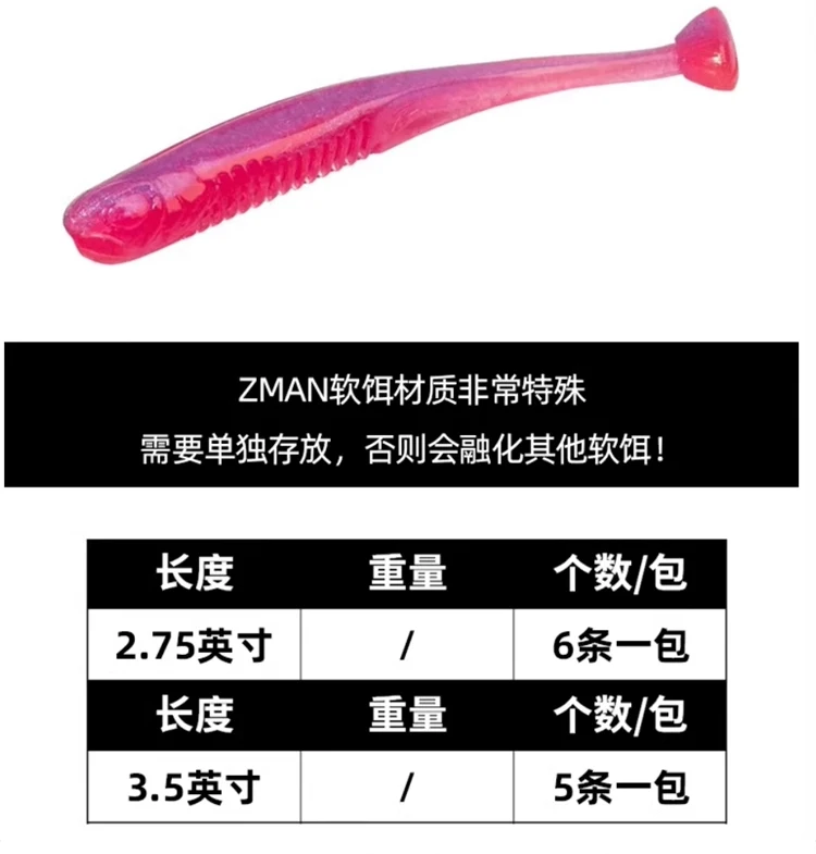 

Z-Man DROP KICKERZ Swingtail T-tail Fish Soft Bait Lure False