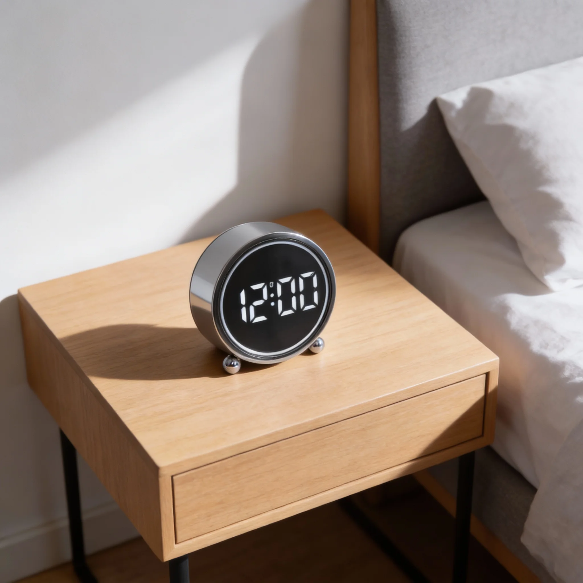 Adjustable Retro Dual-bell Modern Desk Clock Analog Clock Small Tabletop Clocks With LED Digital Face For Desktop Nightstand