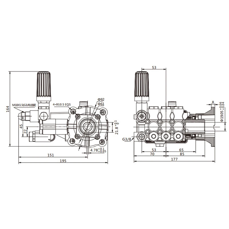 2L-12L Washing Pump 150bar High Pressure Pure Copper Water Pump Cleaning Machine Triplex Plunger Pump 0.55-4KW 220V/380V