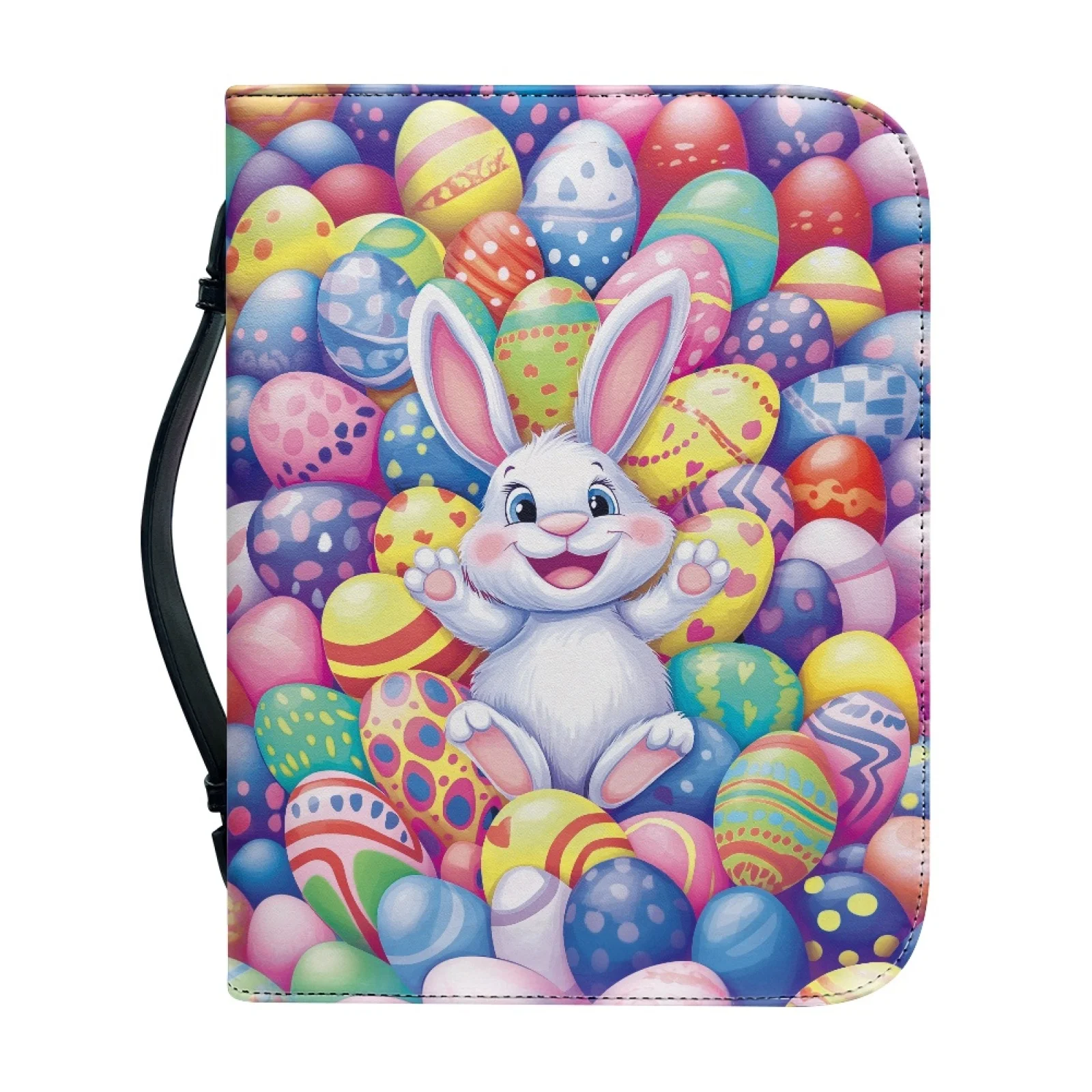 XIXIRIMIDO Easter Bunny Eggs New Arrival Church Bible Bag for Men Zippered Bible Cover