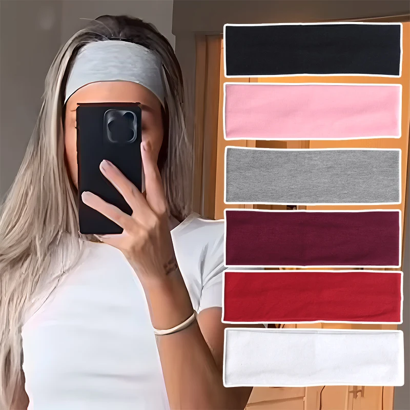 50PCS Simple Hairband Elastic Sports Headbands Headdress Quick Dry Workout Headband Sweatbands for Yoga Running Hair Accessories