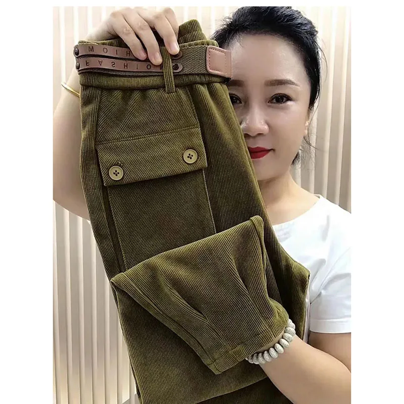 European Fashion Autumn New Ladies Pure Colour Harem Pants Versatile Loose Waist Pants Slim Women Pants Simple Martin pants 4XL