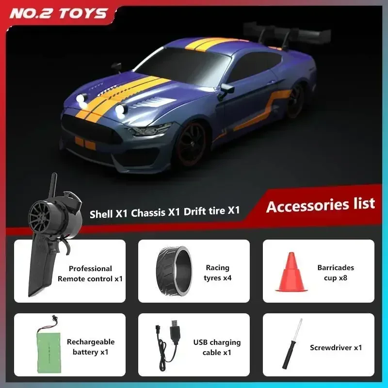 Rc รถรีโมทคอนโทรลไฟฟ้า Super Drifting รถความเร็วสูงกีฬารถ Mango Mustang กระจก Pvc 4Wd ของเล่นเด็กของขวัญสําหรับ