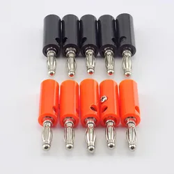 1/10pcs 4mm Banana Plate Plugs Connectors Red and Black Solderless For Audio Speaker Video Musical DIY adapter E1