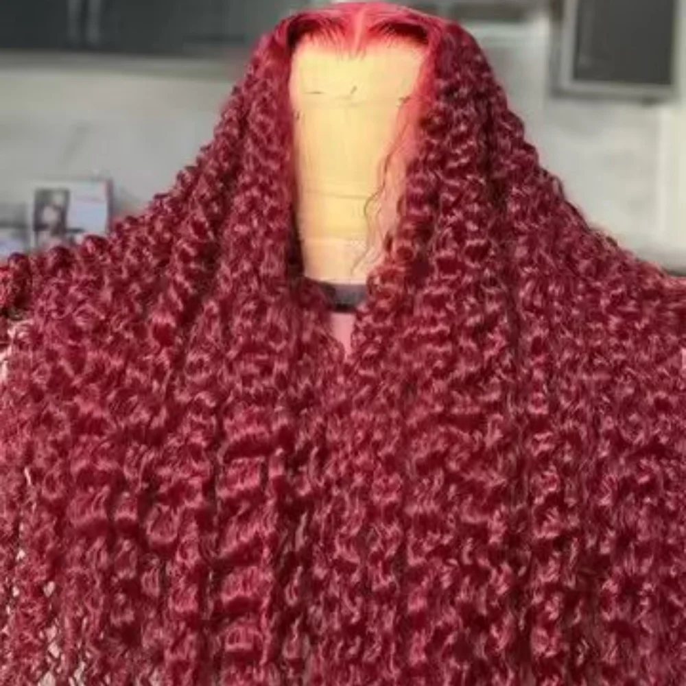 99j بورجوندي 13x4 Hd الدانتيل الشفاف أمامي خصلات الشعر المستعار الإنسان موجة عميقة 13x4 الدانتيل الشفاف شعر مستعار أمامي للنساء عقدة ابيض #1