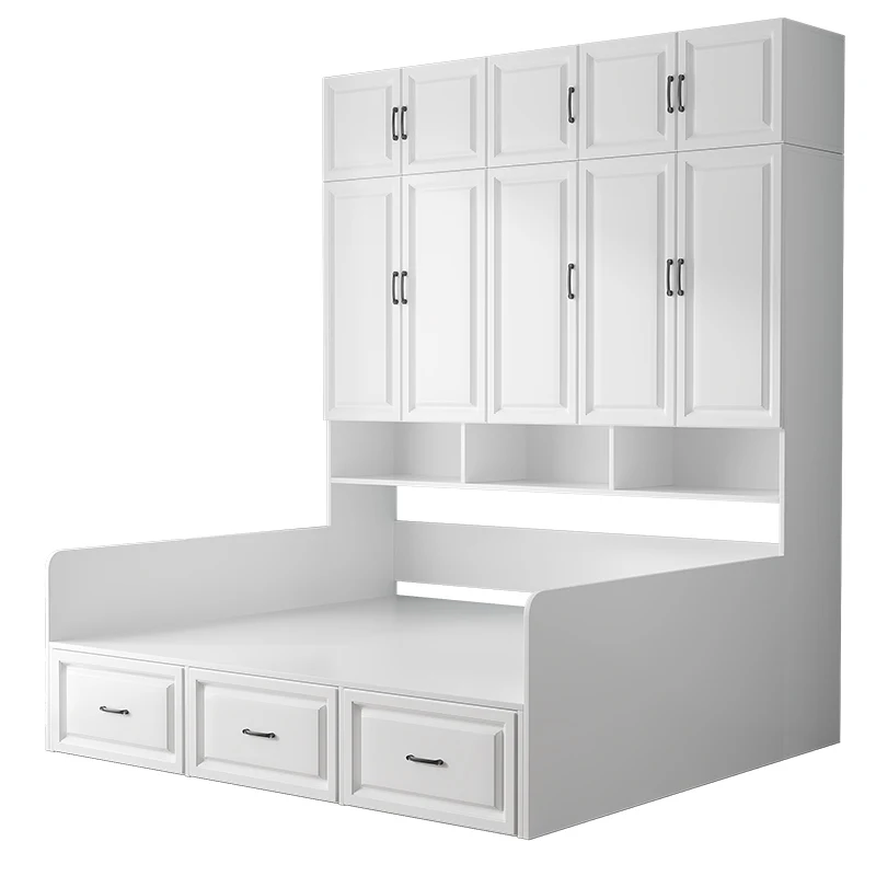 

Solid wood tatami, bed wardrobe bed integrated small apartment, household multi-functional storage