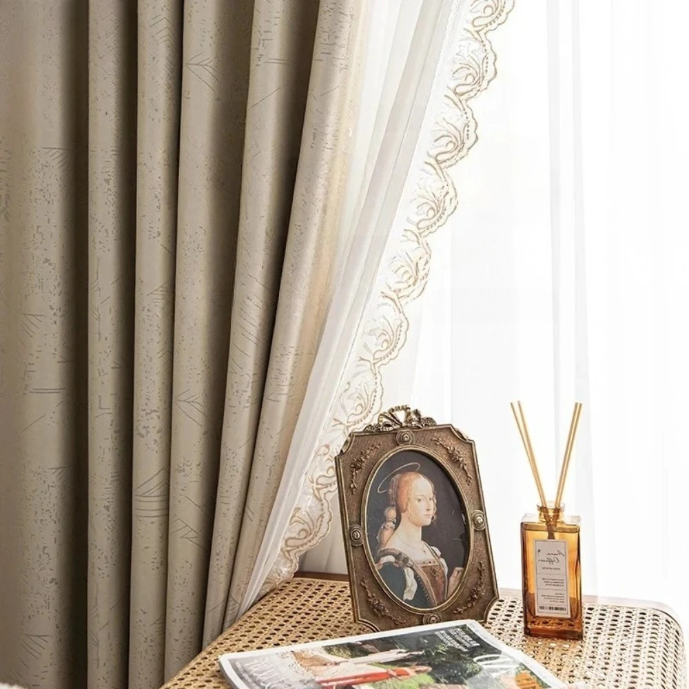 

Шторы для гостиной, столовой, спальни, высокоточные однотонные скандинавские светильники, роскошные затенения, элитная атмосфера, простая современная