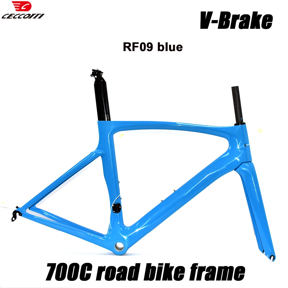 T1000 Full Carbon Road Bike Frame with V-Brake BB68 Bicycle Frameset  DIY Color 700C X 28C Framework