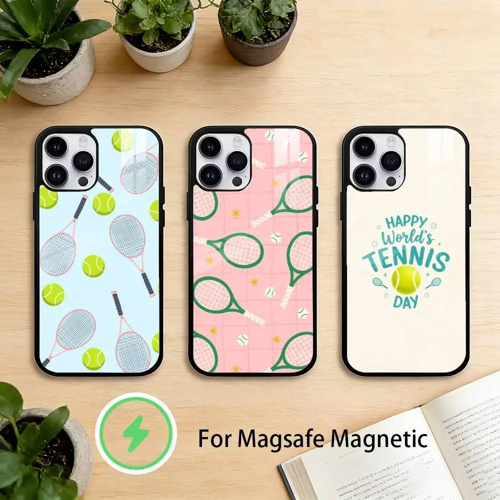 

tennis A-aesthetic Phone Case For iPhone 17,16,15,14,13,12,Plus,Pro,Max For Magnetic Wireless Charge