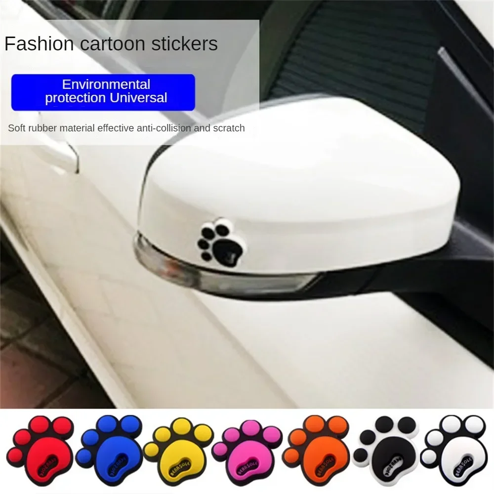 

Car Door Edge Anti-collision Protector Bar Cartoon Footprint Stickers Silicone Side Protection Stickers Guards Bumper Protection