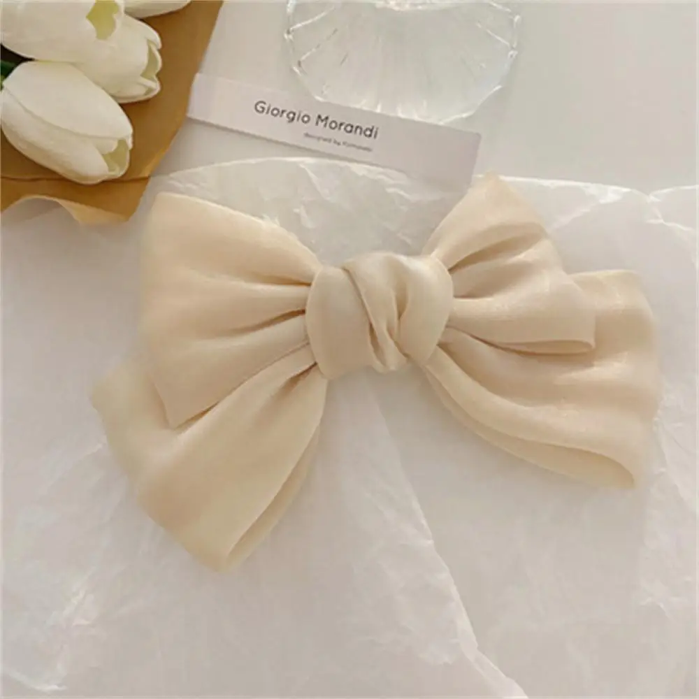 Bow Hairpin Headband Women Kids Hair Clips Retro Sweet Elegant Clips Barrette French Barrette Metal Clips Solid Color