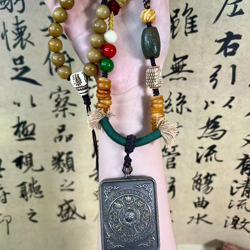 God Of Wealth Pendant, Multi-Attribute Charm, Retro Ethnic Style Necklace