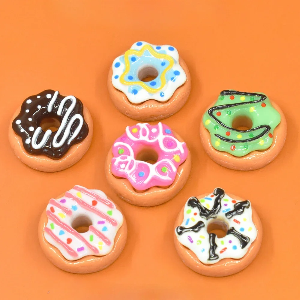 New Kawaii Resin Mini Flatback Donuts Cabochon Deco Parts Material Scrapbook Decoden Charms Crafts Scrapbook Accessories