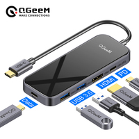 QGeeM USB C Hub for Macbook Pro Multi USB 3.1 Hub Type C 3.0 Hub HDMI PD Adapter for iPad Pro OTG Splitter Charging USB C Dock