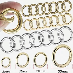 10pcs Metal O Ring Spring Clasps for DIY Jewelry Openable Round Carabiner Keychain Bag Clips Hook Dog Chain Buckles Connector