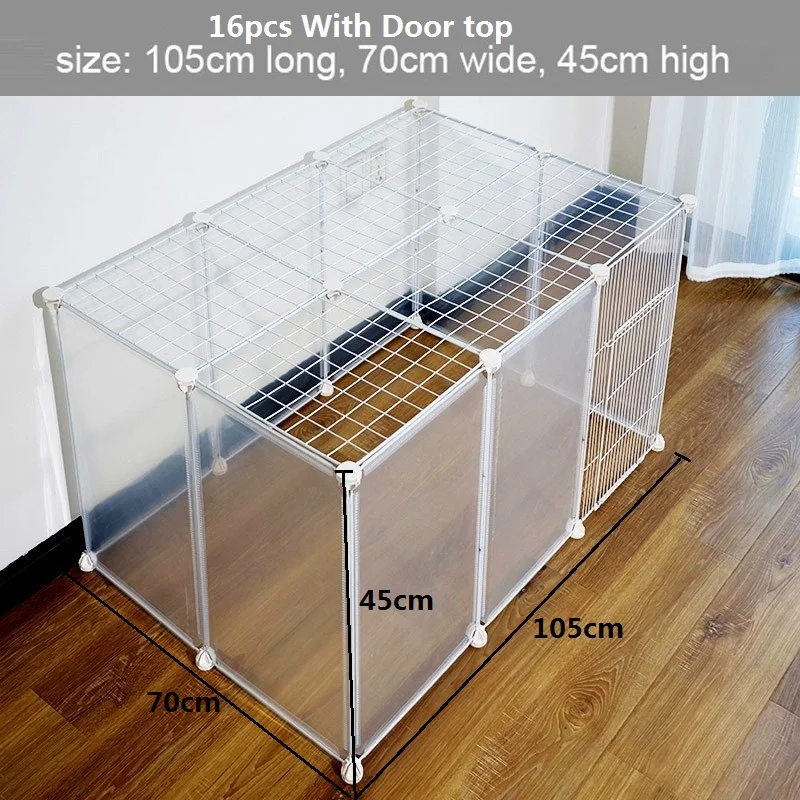 Imagem -04 - Portable Metal Wire Pet Playpen Crate Kennel Fence Guarda Segura para Gatos e Cães Porta Gaiola Produtos Faça Você Mesmo Pequenos Animais