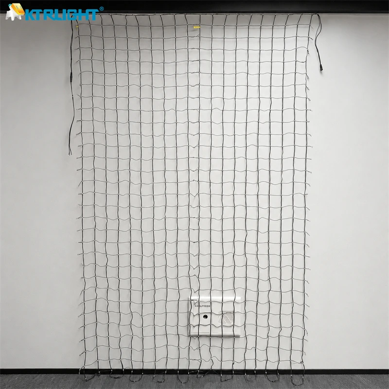 DC12V 10cm Pitch Addressable WS2811 RGB Smart LED Flexible Seed Flexible Matrix Grid Screen Lights IP67 Black Width 2m* Height3m