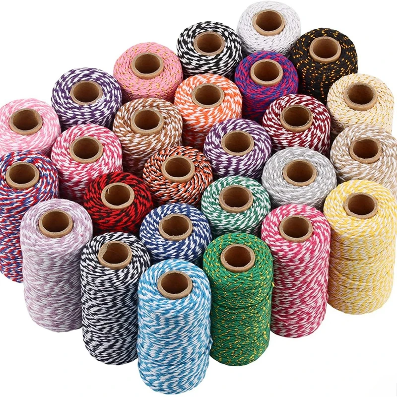 

1/2/3/4/5Rolls 2mm Double Color Cotton Cord Package Hair Decoration Drawstring Rope Garment Home Textile Cords DIY Bag Craft