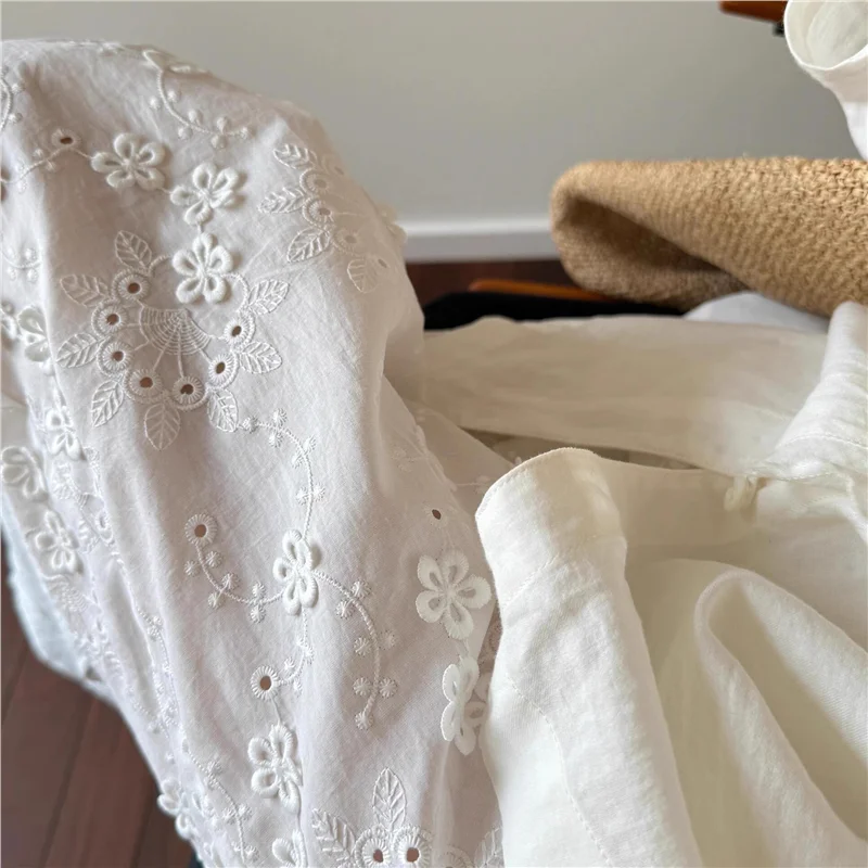 

Ice Silk Lace Hollow Wide Leg Pants Women's Summer Thin High Waist Loose Drapey Straight Casual Floor-Length Trousers