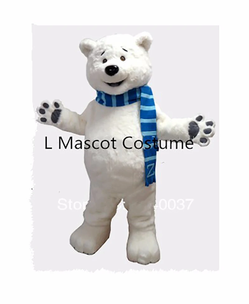 

Polar Bear Mascot Costume White Bear Anime Cosplay Costume Set Adult Mardi Gras Bear Cartoon Doll Birthday Party Performance Cos