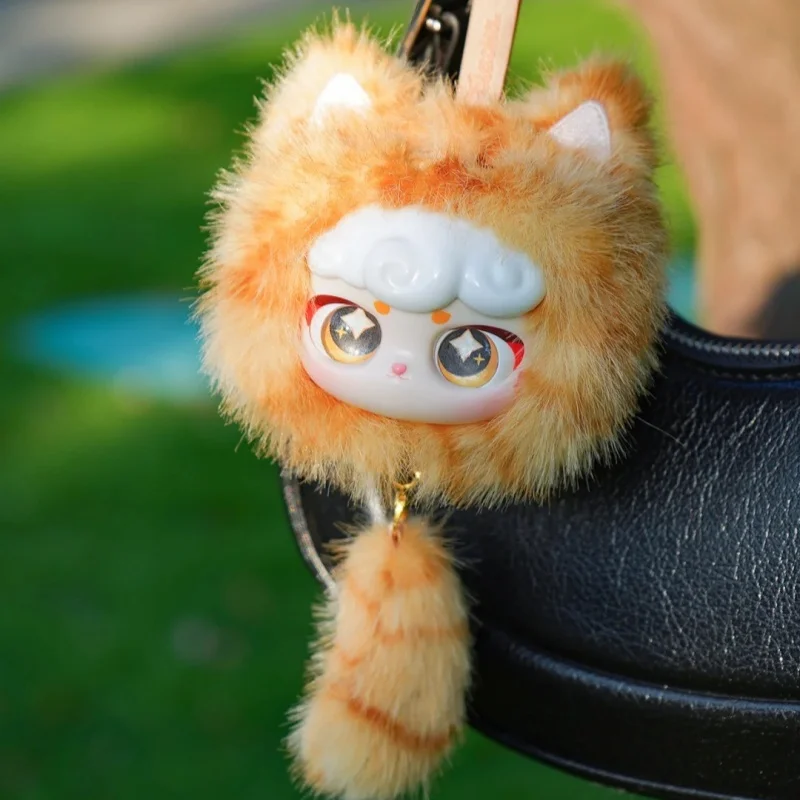 Genuíno sorte meow iv série caixa cega bonito mini vinil boneca de pelúcia saco pingente decoração brinquedo na moda surpresa meninas crianças presente