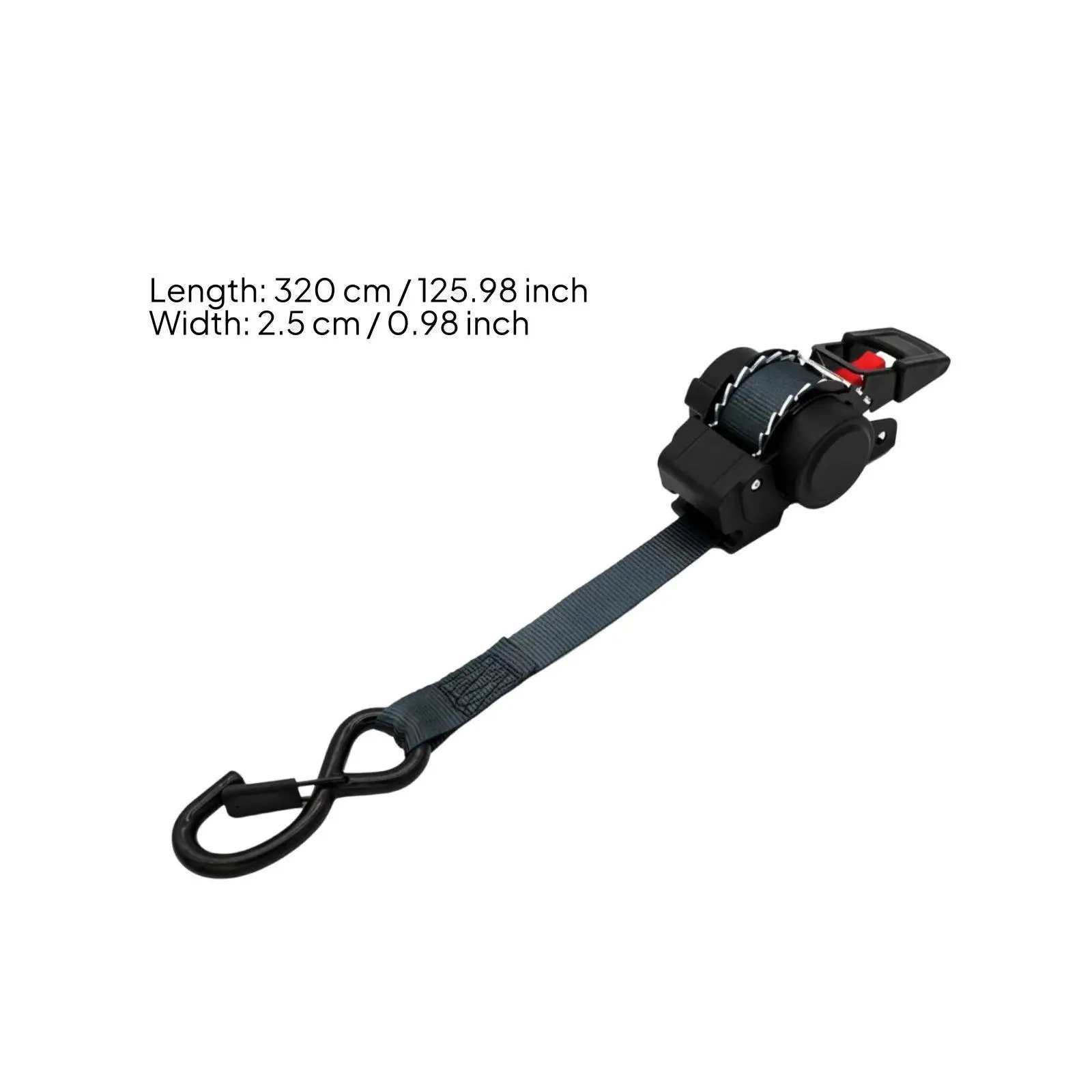 Rapid Closing Cargo Lashing Strap with Self-winding Mechanism Heavy Duty Fixing Strap for Bike or Kayak Transport