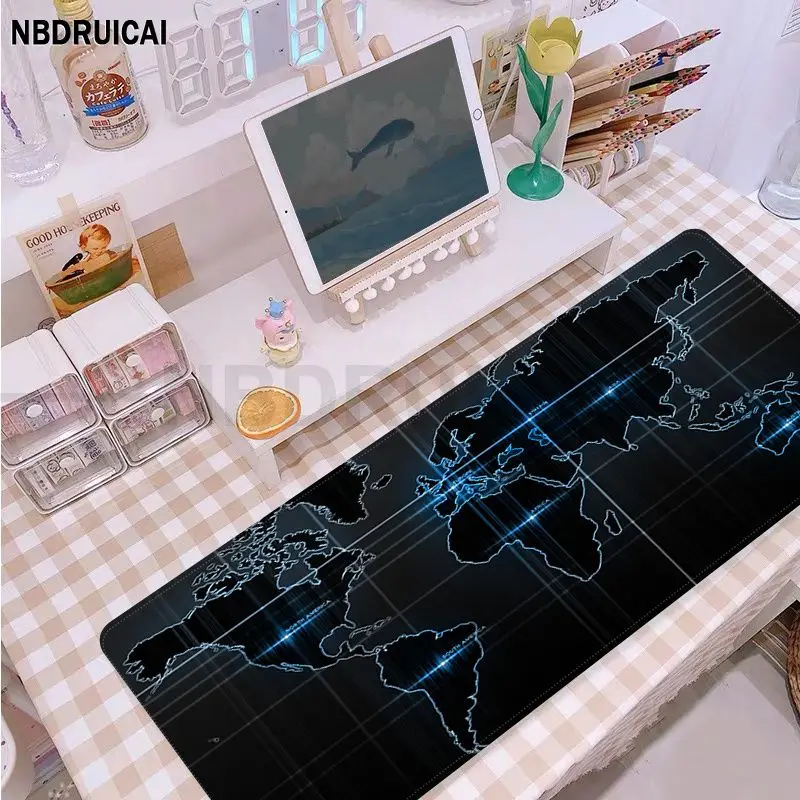 W-World M-Map My Favorite Large Gaming Mouse Pad XL Locking Edge Size For Keyboards Mat Boyfriend Gift