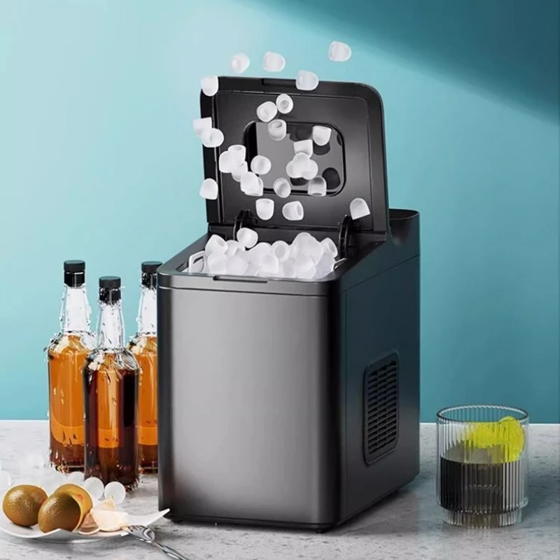 Ice machine, commercial in small milk  shops, all-in-one machine ice cube making machine