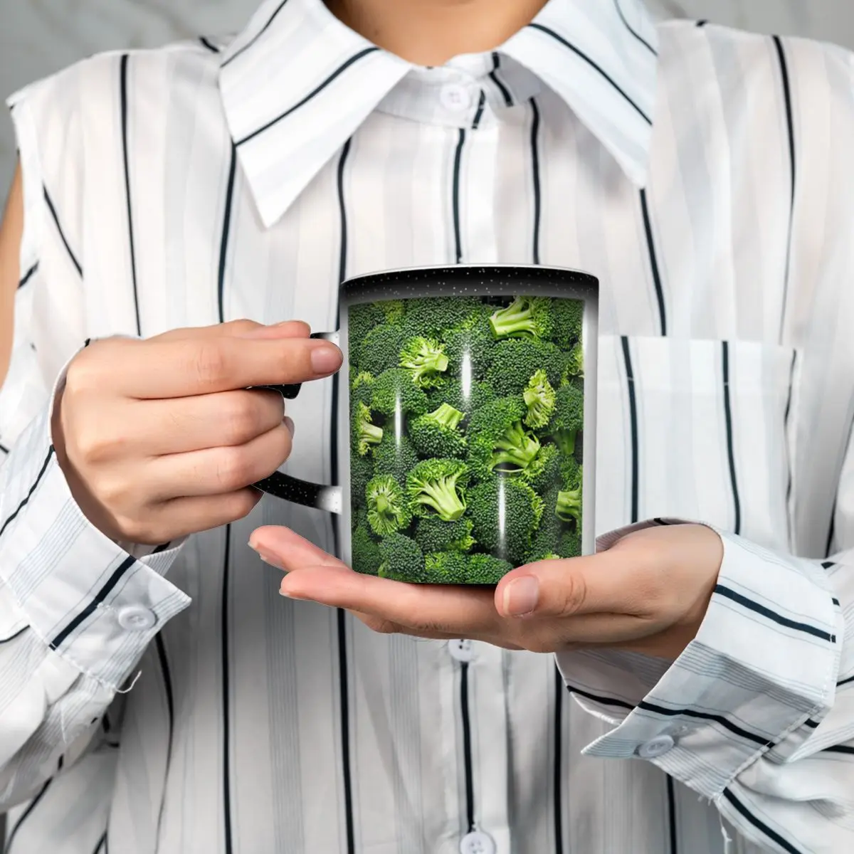 Fresh Raw Broccoli Mug Funny Ceramic Coffee Cups Tea Mugs Milk Cup Drinkware Gifts for Friends