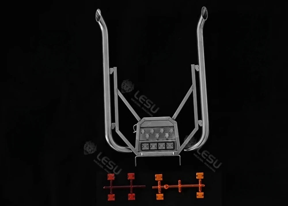 Scale 1/14 Steel Double Tube Exhaust pipe for Tamiya Tractor Trucks FH16 56375/56360 FH12 56312 RC Truck 1 14