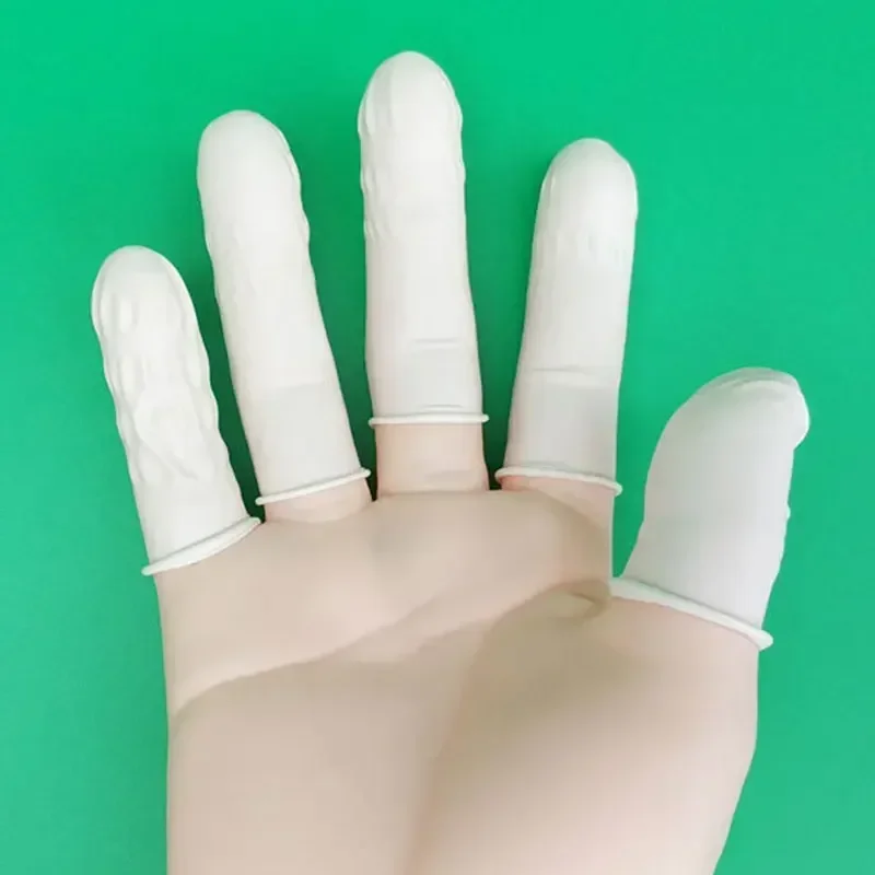 30/50/100PcsDisposable Fingertips Protector Gloves Natural Rubber Non-slip Anti-static Latex Finger Cots Fingertips Durable Tool