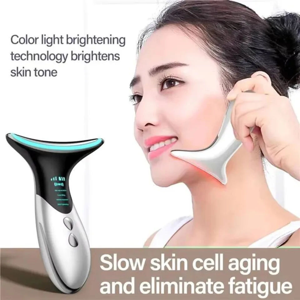 EMS Nek Gezicht Schoonheid Apparaat Huid Draai Verminder Dubbele Kin Anti Rimpel Verstevigende Vibrerende Stimulator Gezicht Lifting Photon Tool