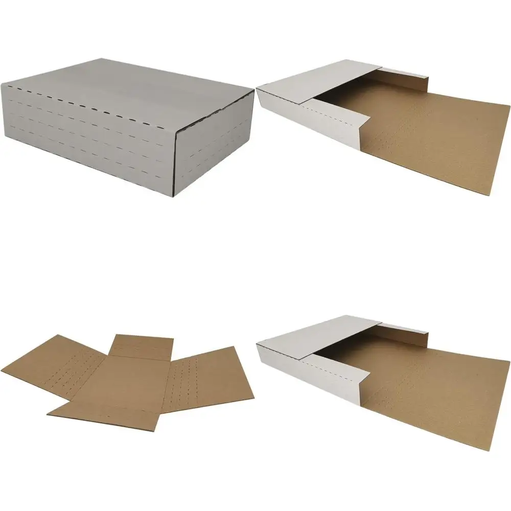 

Регулируемые почтовые коробки для виниловых пластинок 12,5x12,5x2 дюйма для 1-6 12-дюймовых альбомов - белые