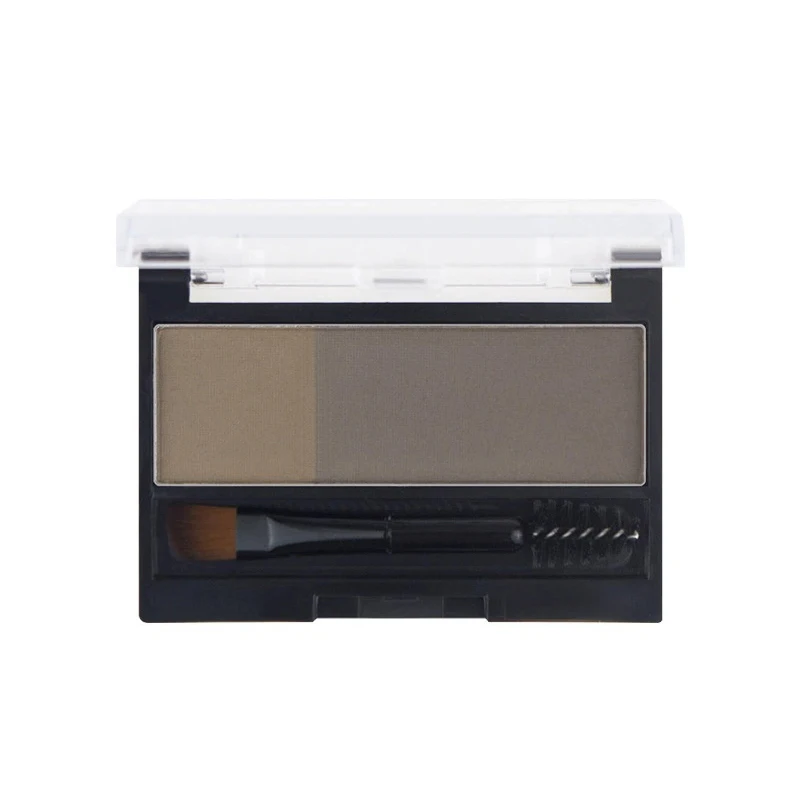 1 セットプロフェッショナルダブルカラー眉毛パウダーパレットスタンプ付き眉毛エンハンサーメイクアップシャドウ眉毛用眉パウダー