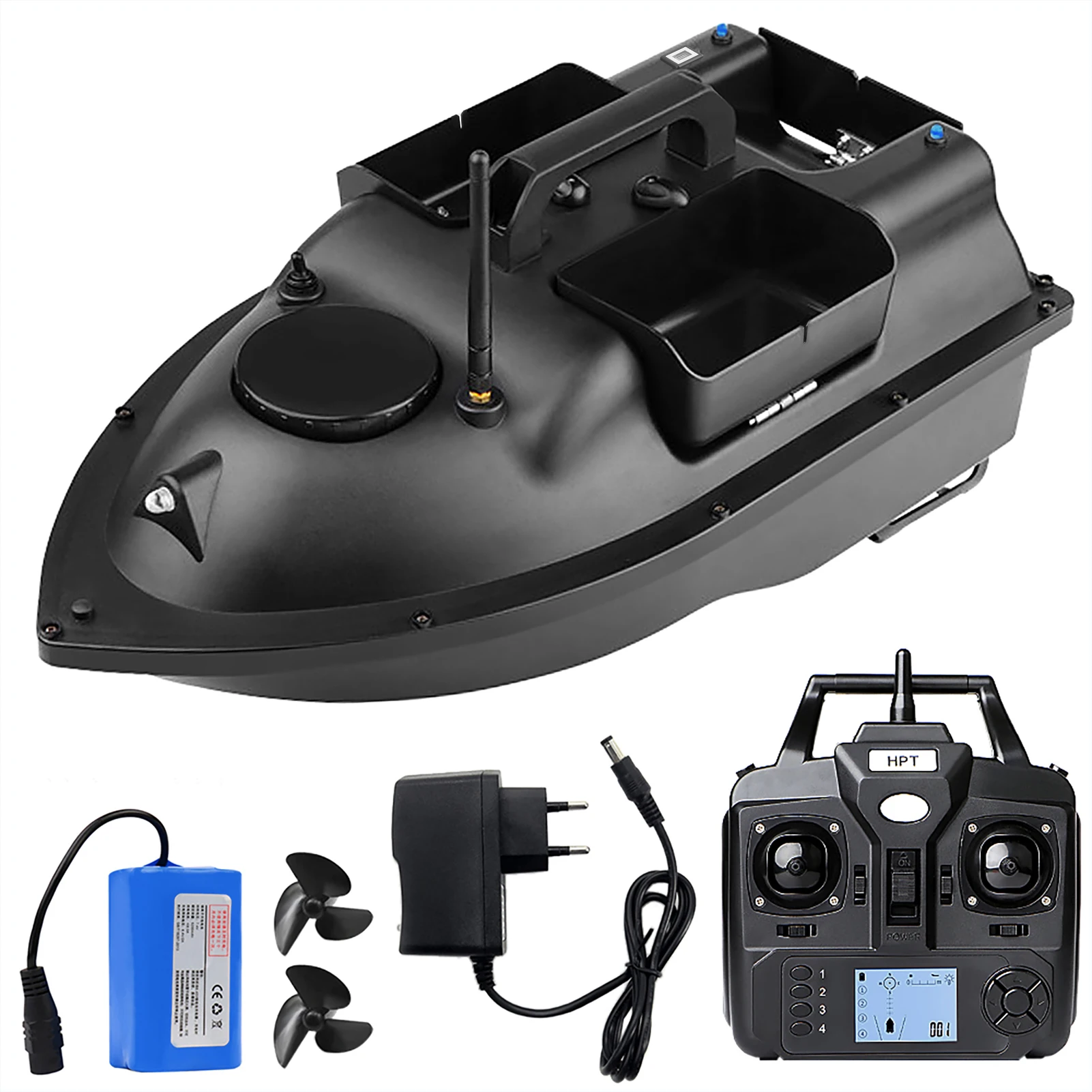 Angelköderboot mit 5200mAh Akku, Dreifach-Kammer, 4,4 Lbs Kapazität, GPS-Fernsteuerung, Angelboot mit Doppelmotoren und Propellern