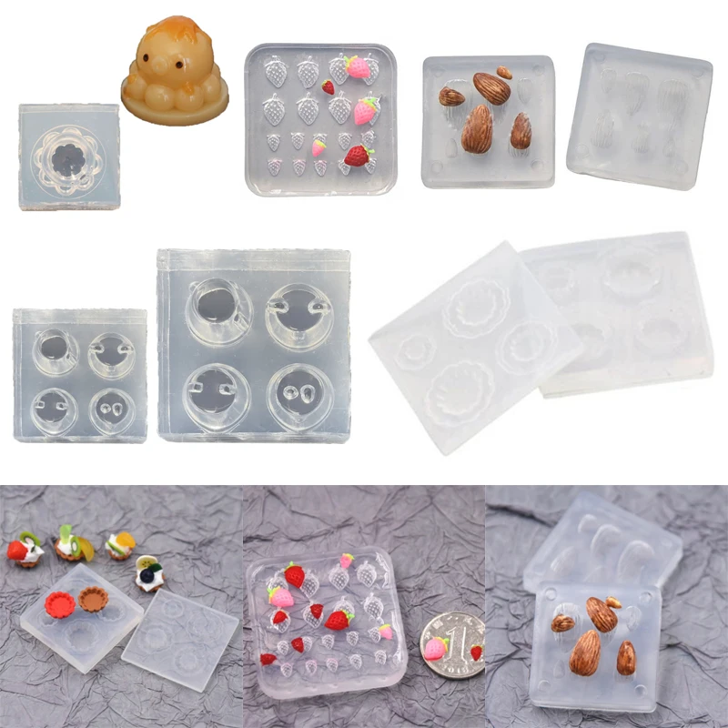 

Resin Mold Mini Cute Silicone Molds Epoxy Casting DIY Ornaments Mini Cake Chocolate Dessert Pudding Mould Table Decorations