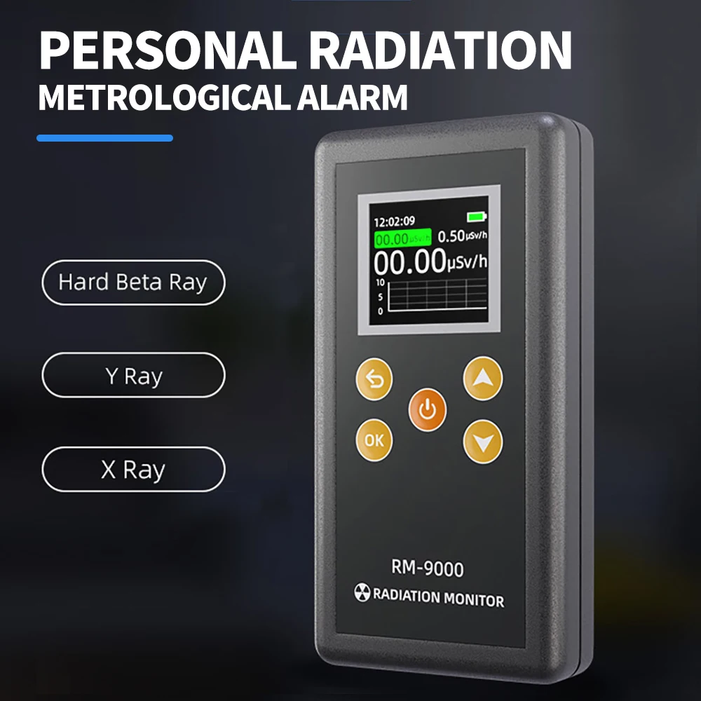 Portable RM-9000 Radiation Detector Digital EMF Tester Gammaray Detector X-rays γ-rays β-rays Measuring Tool Radioactive Meter