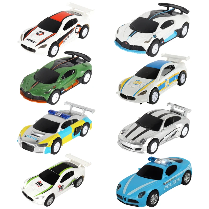 Juego de coches de carreras eléctricos para niños, coches de policía de Rally, juguete para SCX Compact Go Ninco Scalextric, escala 1, 64, 1/64