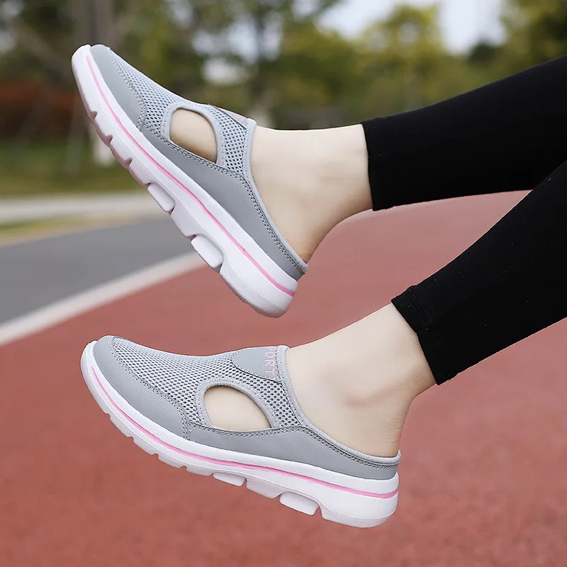 Men's Slippers Breathable Half Slippers Soft Men Sneakers Couple Flat Mules Shoes Home Slippers Lightweigh Slip on Casual Shoes