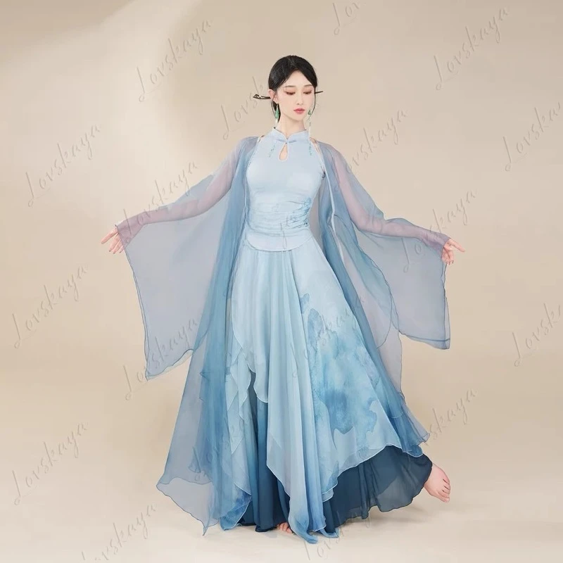 fleurs-de-lotus-brodees-melangees-chemises-coulissantes-a-manches-longues-costumes-de-danse-classique-grandes-jupes-pivotantes