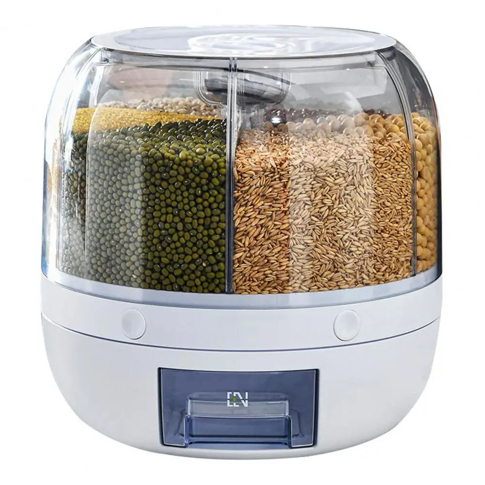 Rice Bucket Practical Division Design Grain Jar Anti-slip Storage Box  Classification Design Storage Box Kitchen Accessories