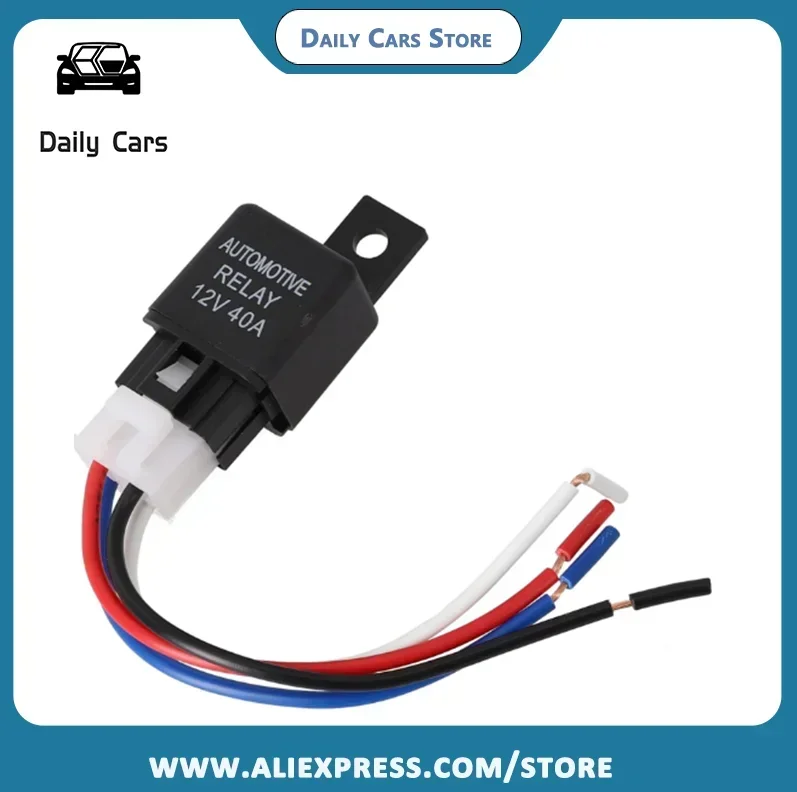 

Reliable 12V 40A Car Automotive Relay 4 Pin SPST Contact Type Suitable For Strobe Lights Fog Lights Car Alarms And More