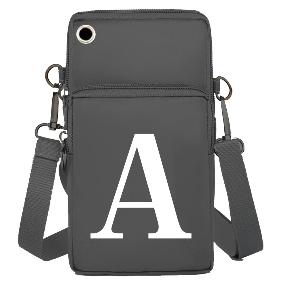 Mobile Phone Bag Wrist Pack Wallets Shoulder Bags White Letter Print Handbags for Apple/Huawei/Samsung Cell Phone Storage Packet