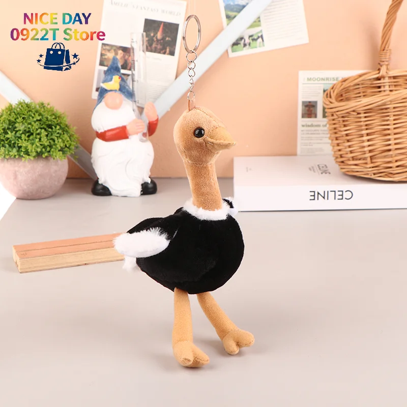 Carabiner Keychain - Cute Ostrich Plush Keychain Pendant, Soft