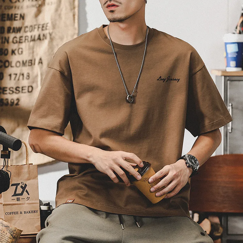 2026 Sommer Herren Oversized T-Shirt mit Buchstabenprint, lässiges, lockeres Rundhals-Shirt, Streetwear-Oberteil für Herren