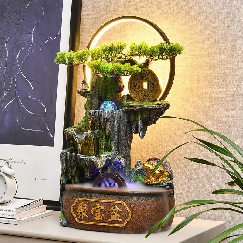 AAFeng Shui wheel lucky flowing water ornament circulating water rockery cornucopia office living room