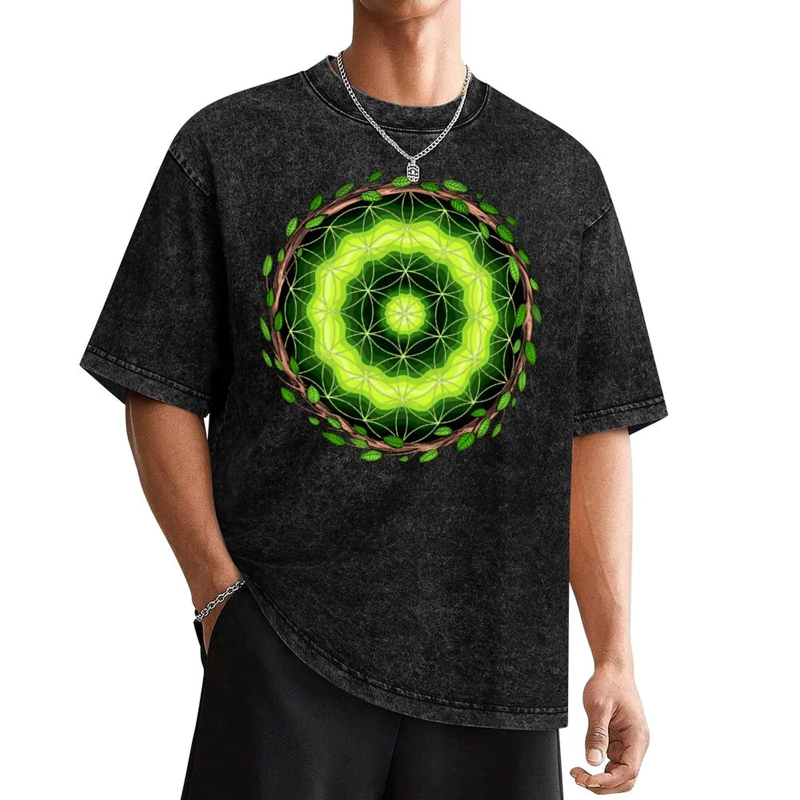 

Ayahuasca Sacred Geometry T-Shirt man clothes vintage graphic tee Men's t shirts
