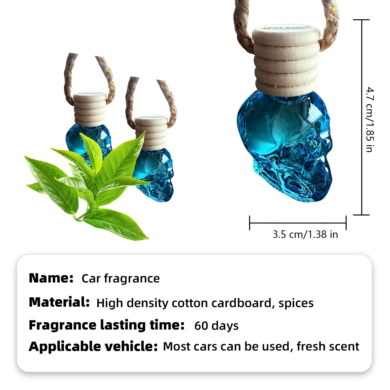 2pcs Little kaizi Longjing Scented Car Air Freshener - Long Lasting Car Diffuser - Last 60+ Days