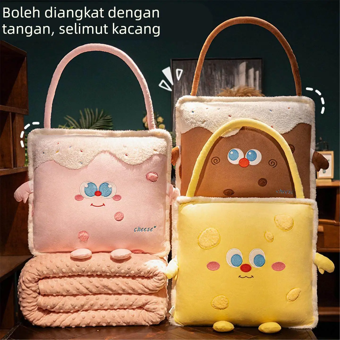 

Милый универсальный плед-подушка 2-в-1 для автомобиля, дивана, гостиной, зимний треугольный современный коврик, домашний тканевый чехол для подушки